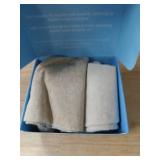 Lalapapa Cotton Compression Socks for Women Men - 2 Pairs 20-30mmHg Circulation Arch Support Socks, Comfortable Breathable, Warm Oat & Beige, L / XL