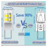 (10Pack)G8 Led Bulbs,T4 3W Replacement for 20-25W Halogen Bulb,Daylight White 6000K,GY8.6 JCD Type Bi-Pin Base,120V,Puck Light Bulb,for GE Microwave Light,Under Cabinet, Under Counter Kitchen Lighting
