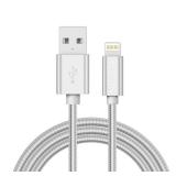 METZONIC MFi Certified Metal Charger Cable 3.3FT Stainless Steel Braided Fast Charging USB Cable High Speed Connector Data Sync Compatible with iPhone/iPad Transfer USB Cord