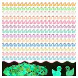 GADIEDIE 260pcs Luminous Mini Resin Ducks,Glow in The Dark Tiny Duck for Home Hide Prank Game Dollhouse Decor Aquarium Potted Miniature Landscape DIY Ornament