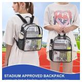 Slumou Clear Backpack for Stadium Events 12x12x6 Sports Backpack Mini Small for Fan, Concert, Beach, Work, Travel & Sportingï¼Blackï¼