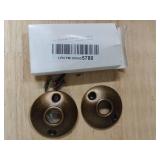 newliplace 2 Pack Round Vintage Antique Brass Door Knob Rosettes for Interior Doors, Old Style Door Knob Plate Replacement for Mortise Lock Rim Lock