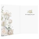 TzenvoGift Engagement Card for couples congratulations â âYouâre Engaged!â Floral Ring Design â Elegant Greeting Card with Inside Message â Includes Envelope & Stickers