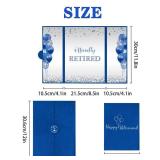 DARUNAXY Blue Silver Retirement Party Decorations, Officially Retired Alternative Signature Guest Book for Men Women Happy Retirement Gifts Signing Card Board for Retirement Farewell Party Supplies