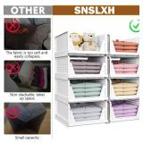 SNSLXH 5 Pack Stackable Closet Storage Basket, Multifunctional & Foldable Closet Organizer for Bathroom Kitchen Laundry Room Wardrobe Storage, Space-Saving Clothes Storage Drawer Organizer, White