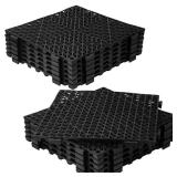 12Pcs Drainage Interlocking Floor Tiles 11.8\" x 11.8\", Modular Interlocking Cushion Soft PVC Floor Non-Slip Splicing Waterproof Mat for Drain, Pool, Shower, Patio, Balcony, Bathroom, Kitchen, Yard