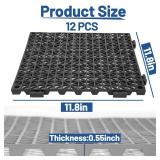 12Pcs Drainage Interlocking Floor Tiles 11.8\" x 11.8\", Modular Interlocking Cushion Soft PVC Floor Non-Slip Splicing Waterproof Mat for Drain, Pool, Shower, Patio, Balcony, Bathroom, Kitchen, Yard