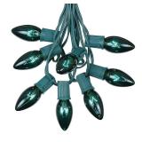 C9 Green Outdoor Christmas Lights - Roofline & Patio String Lights - 25 Foot