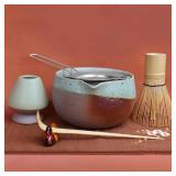 Artcome Matcha Tool Setâ Bowl with Pouring Spout, Whisk, Whisk Holder, Tea Scoop, Matcha Strainer, Tea Spoop, Tea Scoop Holder, Tea Cloth â Traditional & Refined
