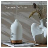 VIVITEST 200ML Ceramic Essential Oil Diffuser,Stone Essential Oil Diffuser,Ultrasonic Aromatherapy Diffusers for Home