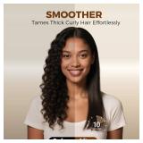 Ufree Upgraded Hair Straightener Brush, 5 Temps Straightening Brush with Ionic Tech, Cool Air System, Dense Bristles, Dual Voltage, Ceramic Hot Comb, Women Gifts