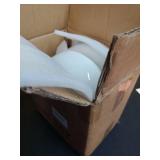 DOWAN Serving Bowls, 9.5\" Large Salad Bowls for Entertaining, Side Dishes, Pho, Pasta, Centerpiece Bowls for Dinner Parties, Kitchen Decor, Microwave & Dishwasher Safe, White