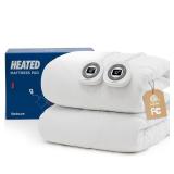 Bedsure Heated Mattress Pad Queen - Bed Warmer with Memory & Preheat Functions, 12-Hour Auto Off & 10 Heat Settings, Dual Controllers, Fast Heating, Brushed Electric Mattress Pad Queen, 60\"x80\"