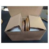 Adewnest Ceramic Salt and Pepper Bowls: 10 oz Stackable Spice Cellar with Wooden Lid - Stacked Seasoning Storage Containers for Kitchen Countertop - White, Set of 2