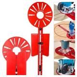 5 In 1 Router Circle Cutting Jig For Cutting/Routing Circle,Aluminum Router Milling Groove Bracket for Straight Or Cylindrical Edges,Adjustable Router Jig and Guide for Woodworking Edging Projects