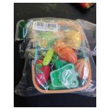 Cutting Play Food Toys For Kids, Pretend Play Kitchen Accessories, Fake Fruits/Vegetables Set With Shopping Storage Basket, Plastic Board And Knife, Birthday Gifts/Educational Toy For Toddler Children