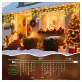 JDGJYDS 66 Ft Ice Lights for Outside, 640 LED Christmas Lights Outdoor Plug in, Christmas String Lights with 8 Modes & Timer for Holiday, Party, Wedding, House, Patio, Outdoor Decorations