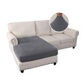 H.VERSAILTEX Sectional Couch Covers 1 Piece Chaise Slipcover L Shape Separate Cushion Couch Cover for Both Left/Right Sectional Couch (Seat Only: 1 Chaises, Grey)