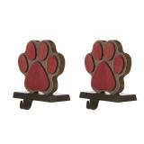 Glitzhome 2 Pcs Wooden Paw Stocking Holder, 6.25 Inch Xmas Hanging Hooks for Stockings Christmas Indoor Decoration