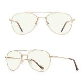 RB.Pilot Blue Light Aviator Reading Glasses for men Women Metal Frame Spring Temple