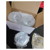 4 Pack Acrylic Qtip Holder Dispenser for Cotton Swabs, Balls, Pads, Floss Picks- Small Clear Plastic Canister Apothecary Jar Set, Bathroom Essentials Accessories Decor, Vanity Makeup Storage Organizer