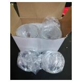 4 Pack Acrylic Qtip Holder Dispenser for Cotton Swabs, Balls, Pads, Floss Picks- Small Clear Plastic Canister Apothecary Jar Set, Bathroom Essentials Accessories Decor, Vanity Makeup Storage Organizer