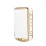 OFFCURVE Key Fob Cover for Mazda, Special Car Key Case Compatible with 2019 2020 2021 2022 Mazda 6 3 Hatchback CX30 CX5 CX9 CX10 3-4-Button Smart Key Holder Car Key Protector Accessories, White