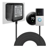 jiooyy 24 Volt Doorbell Power Adapter - 16.4ft Long C Wire Adapter, Doorbell Transformer Fits Ring, Nest Hello, Wyze, Eufy Video Doorbells and Sensi,Nest,Honeywell Thermostat(Black)