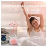AIRIVO Alarm Clock Night Lights, Built-in Battery Alarm Clock for Bedrooms, 6 Scenes & White Noise Sync, Dual Alarms & Snooze, for Heavy Sleepers, Gifts for Kids Teens