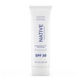 Native Sunscreen SPF 30, Zinc Oxide Dermatologist Tested Suitable for Sensitive Skin & Hawaii Compliant, 5 Ounces | Unscented Sun Protection Lotion, Lightweight & Smooth