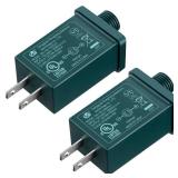 Feekoon 2 Pack Replacement Yard Inflatable Adapter, 12vdc 1.5a Class 2 Power Supply for Xmas Tree Lights, Halloween Christmas Inflatable Decoration, 120v 60hz Yard Inflatable Power Supply Plug