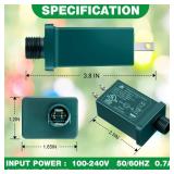 Feekoon 2 Pack Replacement Yard Inflatable Adapter, 12vdc 1.5a Class 2 Power Supply for Xmas Tree Lights, Halloween Christmas Inflatable Decoration, 120v 60hz Yard Inflatable Power Supply Plug