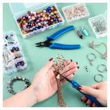 2 Pcs Split Ring Pliers Crimping Jewelry Jump Pliers for Opening/Closing Split Ring or Key Chain, Wire Flush Cutter Set for Jewelry Beading Repair Making Supplies