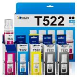Xcinkjet T502 T522 Ink Refill Bottles Replacement for ET-2800 ET-2803 ET-2850 ET-3850 ET-2720 ET-4800 ET-15000 ET-2400 ET-2840 ET-4700 ET-4810 ET-4850 T522 T502 Eco Tank Printer (2BK C M Y)