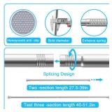 AIZESI 2PCS Tension Rods for Windows 28 to 48 Inch Spring Tension Curtain Rod 7/8 Inch Adjustable Curtain Rods Small Tension Rod No Drill Spring Tension Rod for Window or Shower, Silver