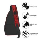 Red Spider Web Unisex Crossbody Backpack Sling Bag for Men Women One Shoulder Chest Bags Triangle Rucksack Strap for Gym Sport Travel Hiking Casual Outdoor Walking Biking Cycling Daypack