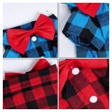 Tongcloud 1 Pack Plaid Puppy Cat Shirt - Cute Dog & Cat Shirts for Extra Large Dogs & Cats - Birthday Party & Holiday Photo Gray + White