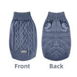 MengMengDa Small Dog Warm Winter Sweater Pet Clothes Knitwear for Small to Medium Breeds Dog Outfits (Dark Blue S)