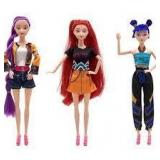 Dorjee Christmas Dolls Set, 11.5-inch Poseable Dolls with Movable Joints, 3-Pack Collectible Model for Kids Gift