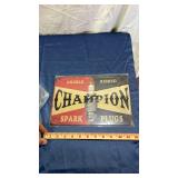 Gulf & Champion Spark Plugs Signs - Automotive Decor Set