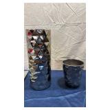 Modern Geometric Chrome Vases Set