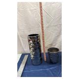 Modern Geometric Chrome Vases Set