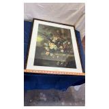 Dutch Still Life Floral Print in Dark Wood Frame