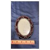 Decorative Burgundy Enamel Picture Frame with Crystals