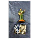 1950s Military Style Rock Singer Elvis Presley Figurine with collectible salt and pepper shaker (salt and pepper shaker not functional)