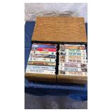 Classic VHS Movie Collection with Wood Storage Case