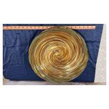 Decorative Spiral Glass Charger Plates - Gold and Silver Set
