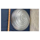 Decorative Spiral Glass Charger Plates - Gold and Silver Set