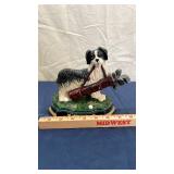 Border Collie Cast Iron Doorstop with Golf Club