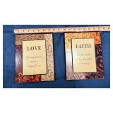 Love Faith Inspirational Wall Plaques Set
